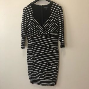 WHBM size 16 super slimming dress stripes 3/4